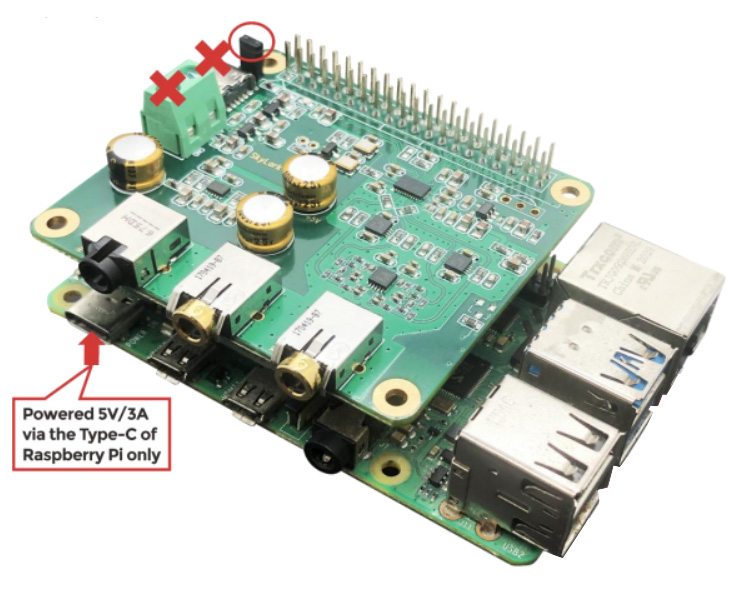 How to power raspberry pi dac