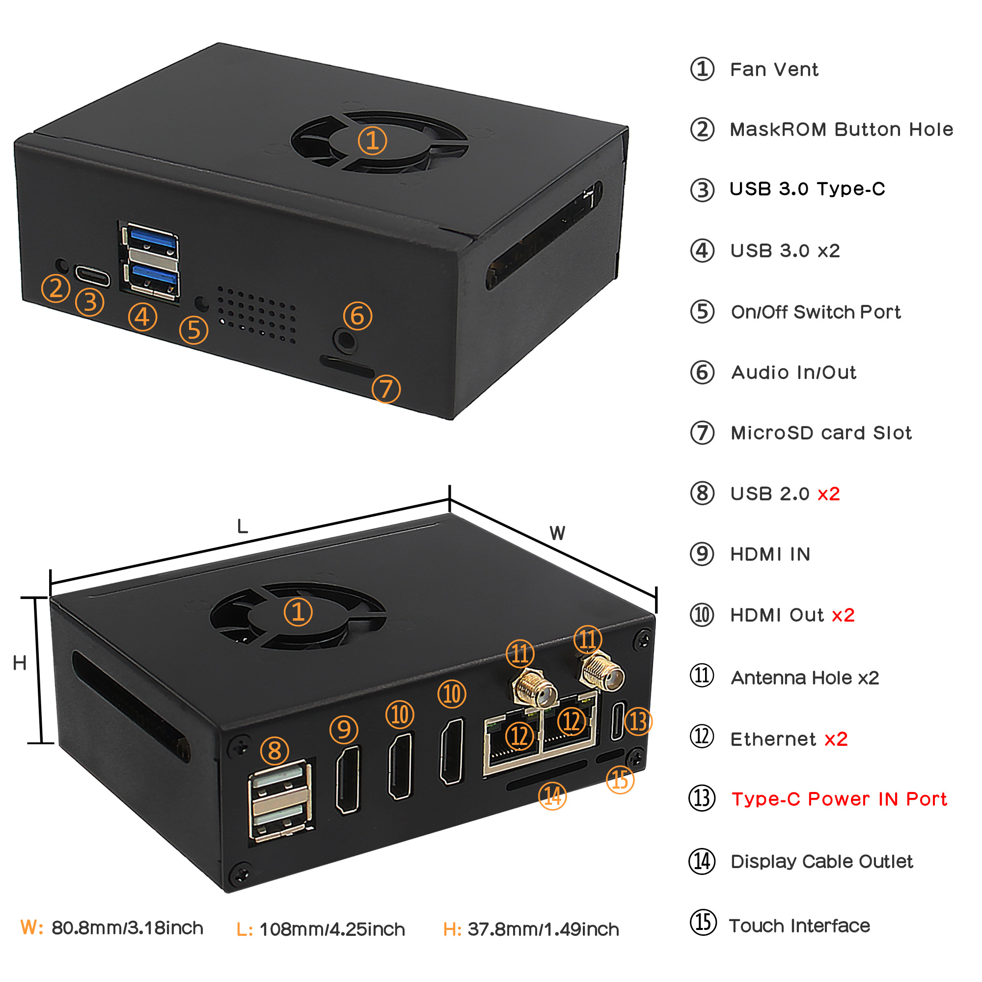 Orange Pi 5 Plus Case N508