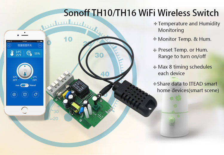 SONOFF TH10/16 10A/2200W 16A/3500W Smart Wifi Switch Monitoring