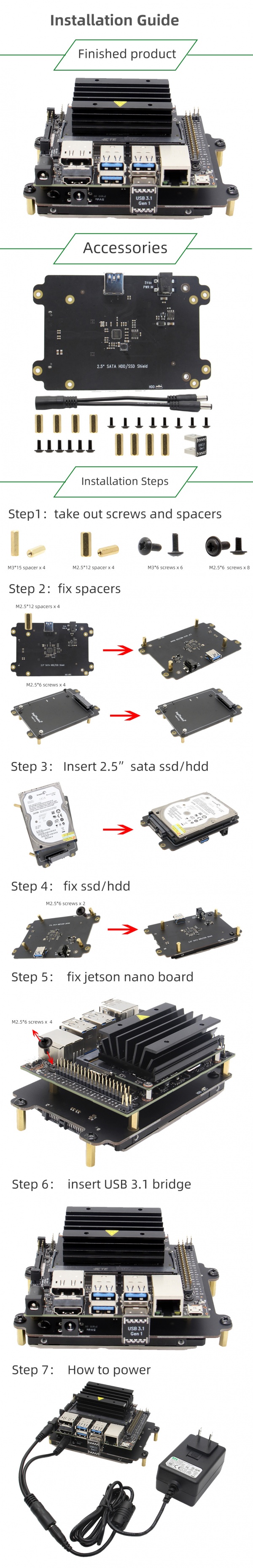 T300 installation guide((jetson nano 2.5 inch sata ssd/hdd shield))