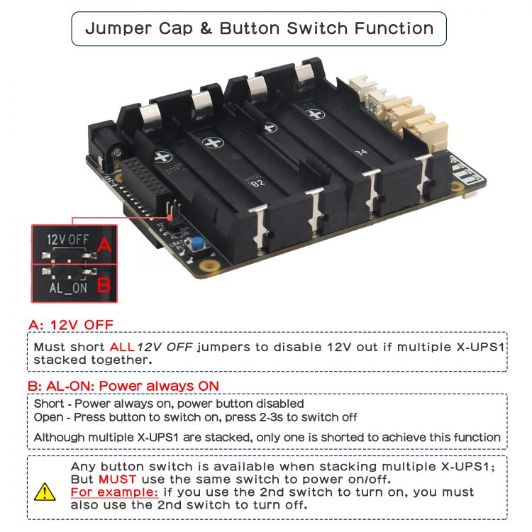 Jumper Cap & Button Switch Function