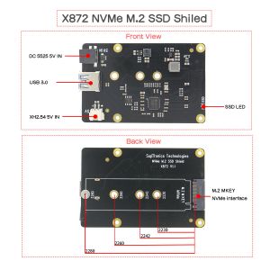 Raspberry Pi X872 NVMe M.2 2280 SATA SSD Shield/Expansion Board for R –  Lonten Technology