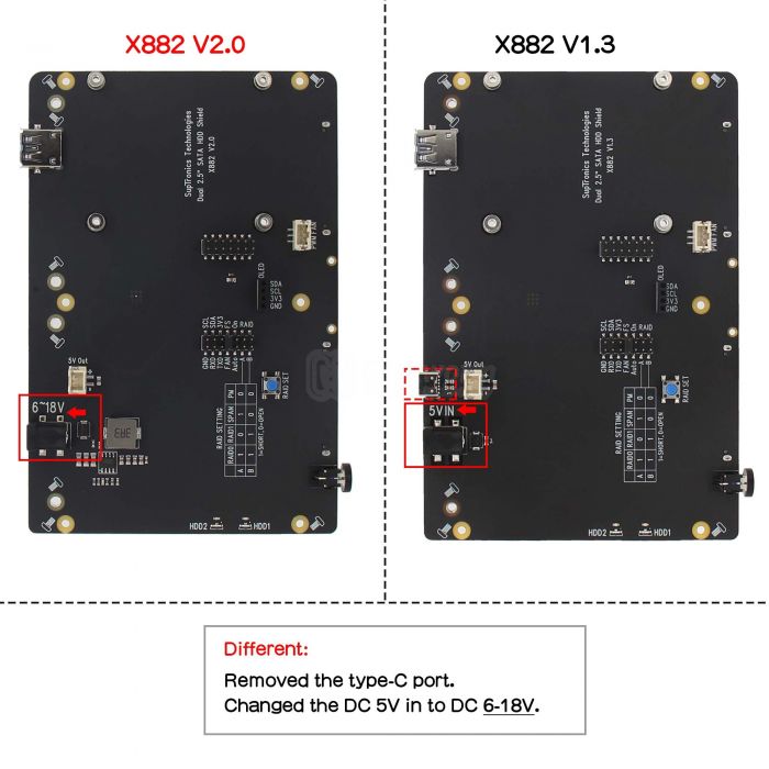 X882 V2.0 VS X882 V1.3