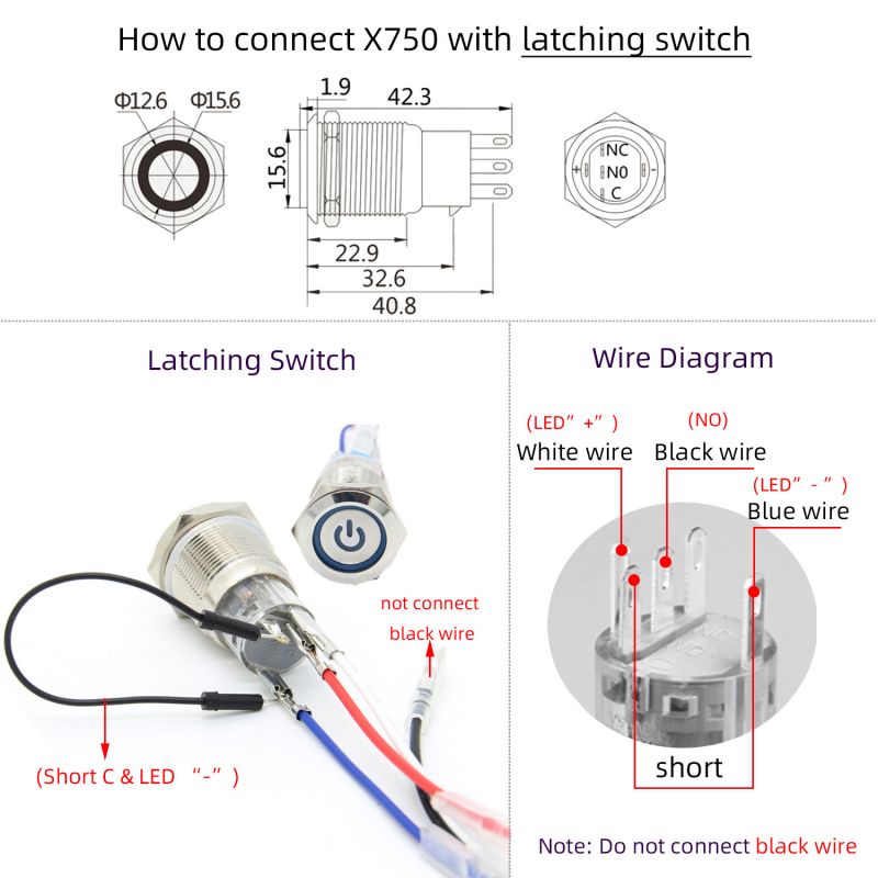 How to connect X750 with latching switch