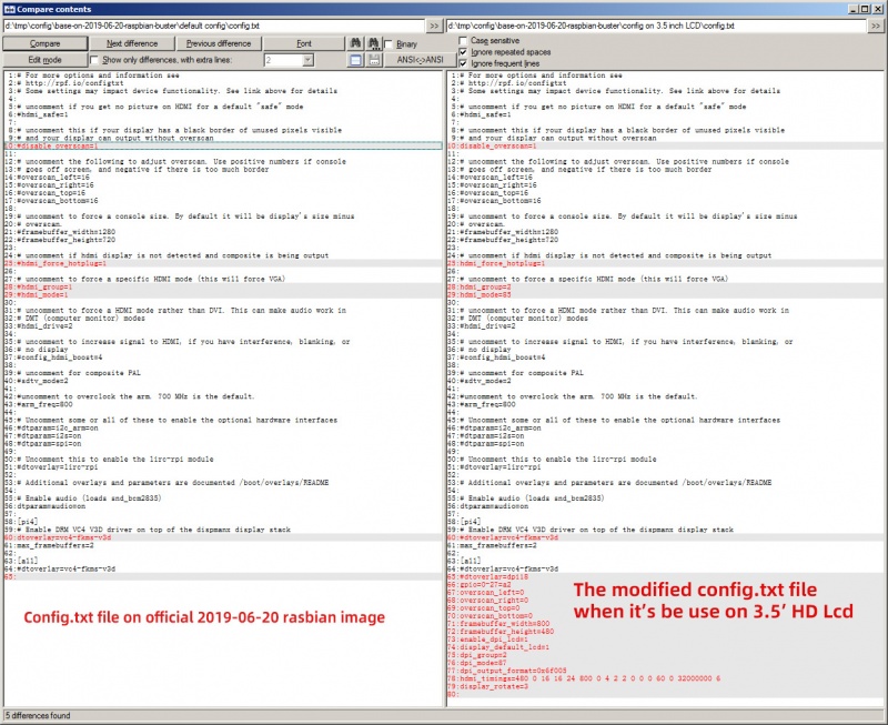 config.txt difference