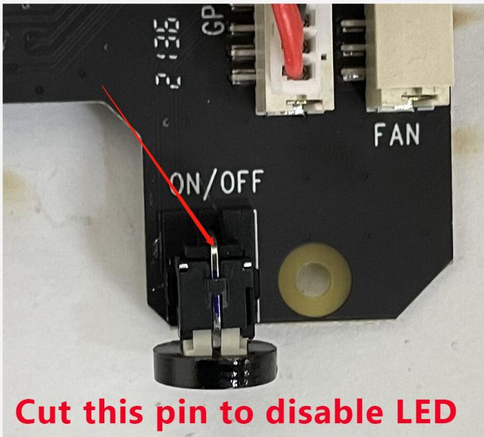 How to disable the LED light of the Button switch